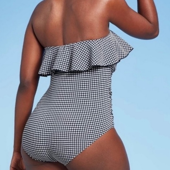 Kona Sol  Bandeau Flounce High Coverage One Piece Swimsuit - Picture 2 of 13